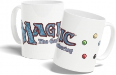 Magic The Gathering Taza de cer�mica - 320 ml - Dise�o logo vintage - Blanco